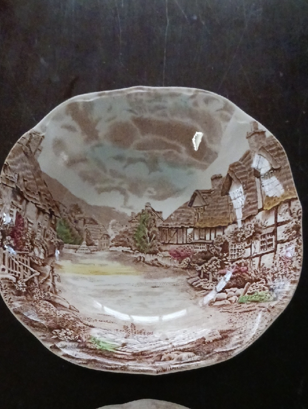 Vintage JOHNSON BROTHERS Olde English Countryside 2 Bowl Set in Brown and Cream - Picture 2 of 6